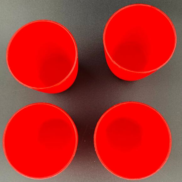 Tupperware Tumblers 1 Cup 8 Oz Red Small Cup Drinking Glass Plastic Set of Four - Picture 2 of 6